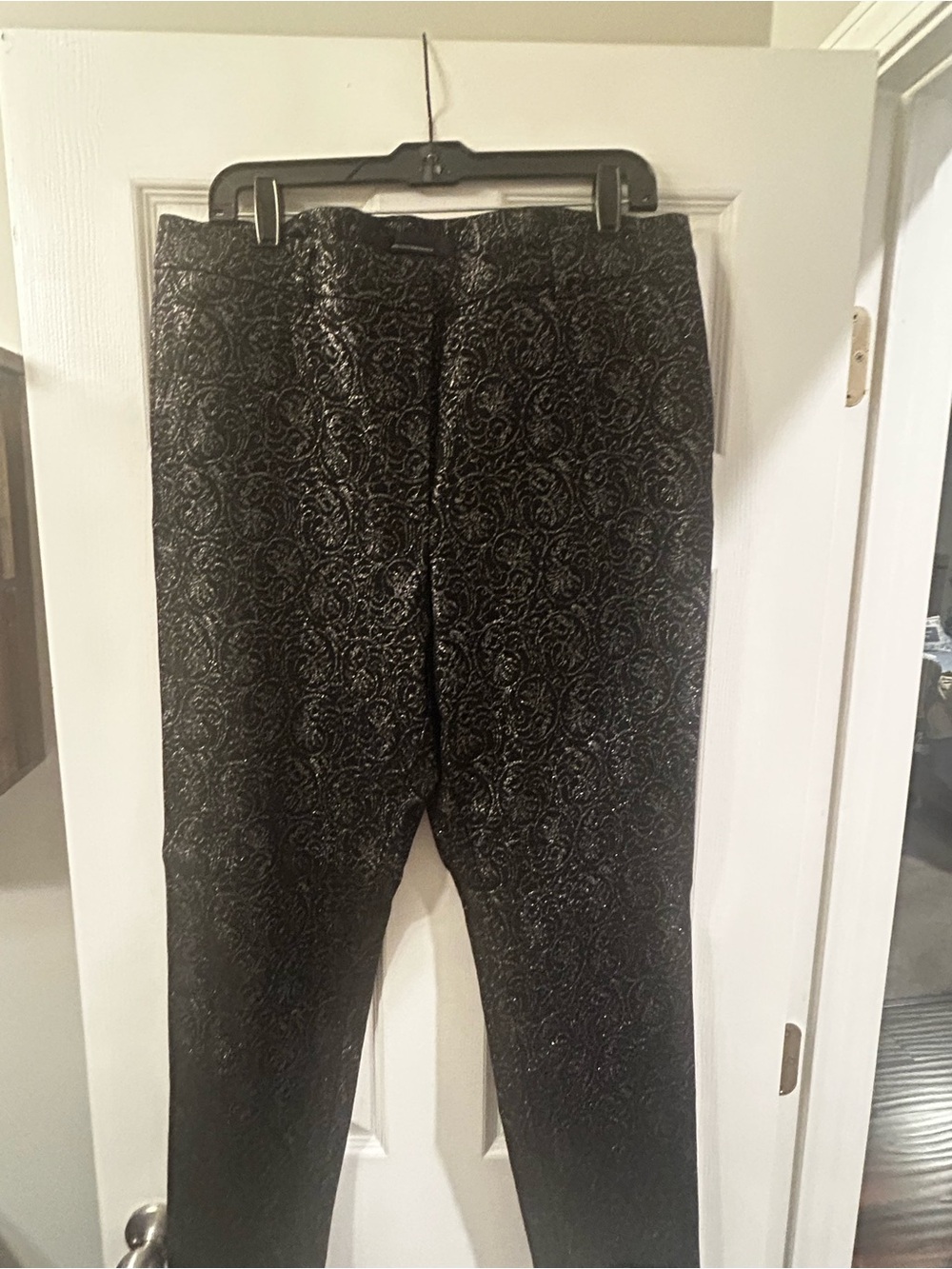 Women's WHBM Black Patterned Dress Pants